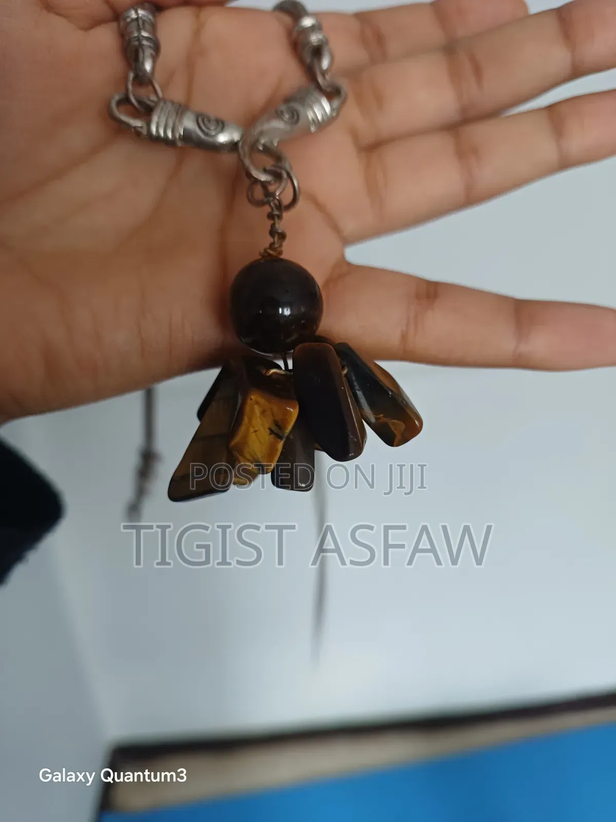 Tiger Eye Stone Necklace – Handmade Antique