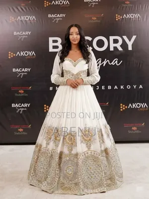 Elegant Ethiopian Habesha Kemis by the Sea