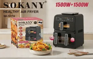 ​Sokany 3000W Dual Basket Digital Air Fryer (5.5L + 7.5L)