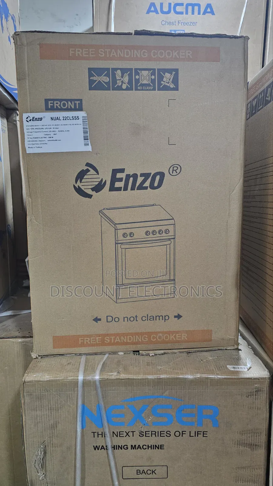 Enzo NUAL 22CLSSS Free Standing Electric Oven - Made in Turkey