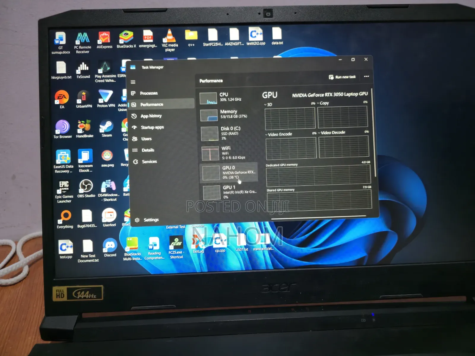 Laptop Acer Nitro 5 16GB Intel Core i5 SSD 500GB