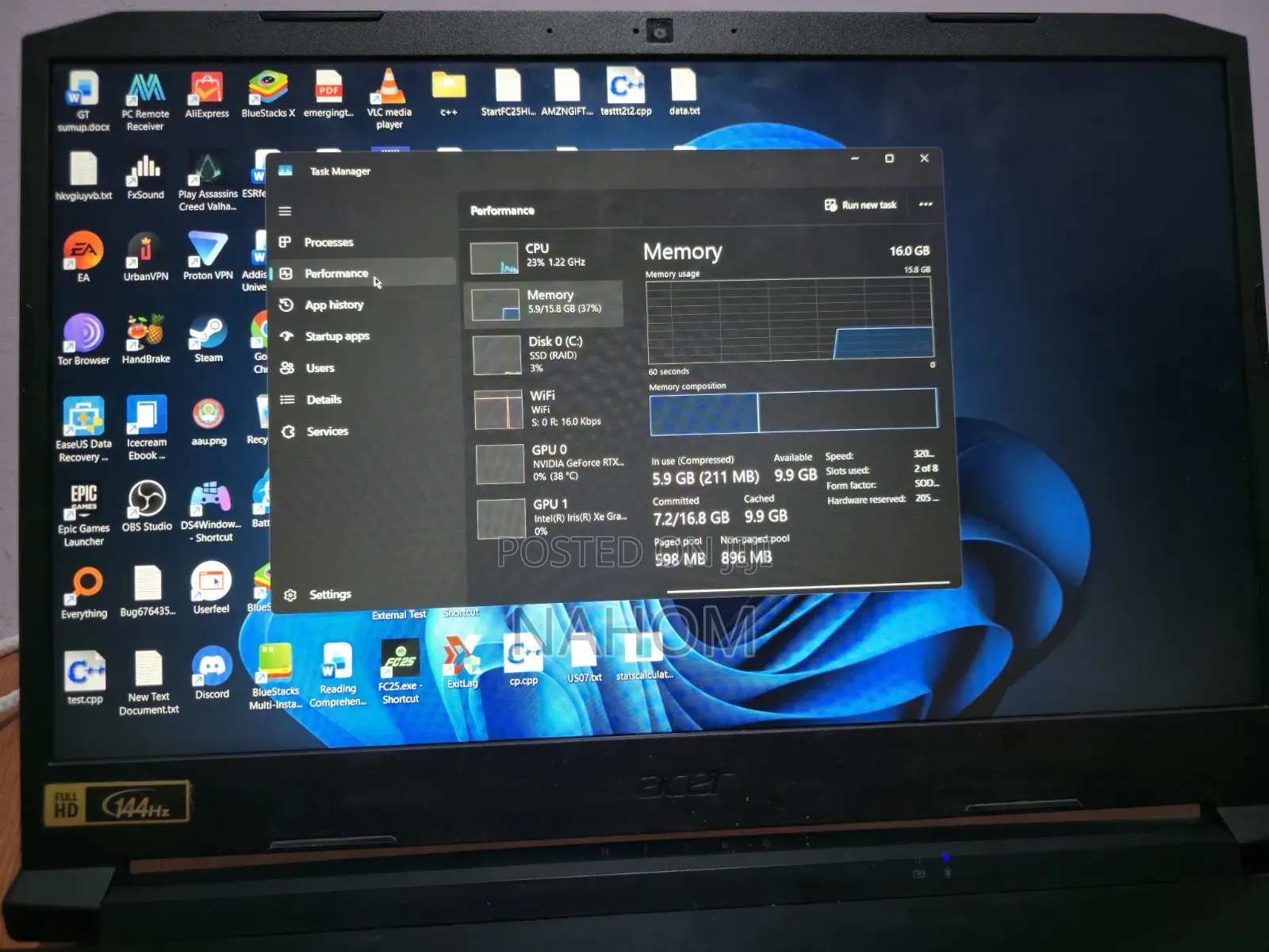 Laptop Acer Nitro 5 16GB Intel Core i5 SSD 500GB