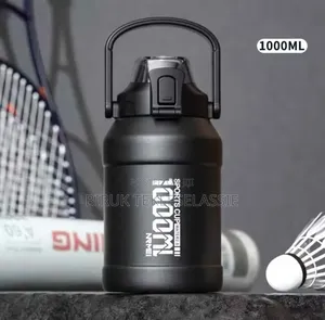 Nrmei 1 Liter Thermos Bottle With Removable Straw Stainless Steel