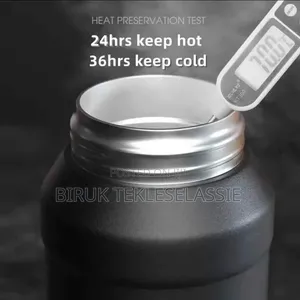 Nrmei 1 Liter Thermos Bottle With Removable Straw Stainless Steel
