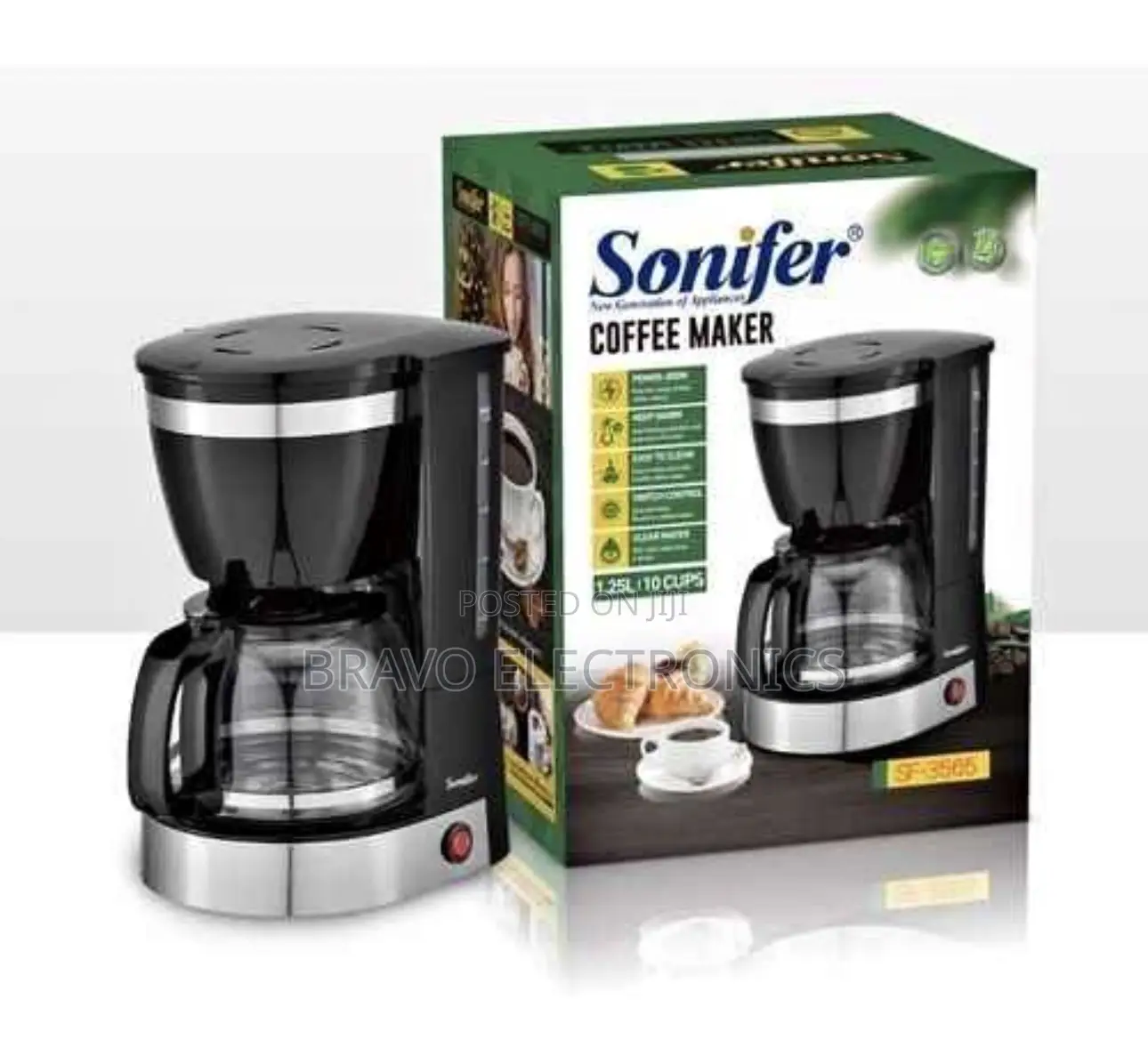  Sonifer Coffee Maker 1.25L – 10 Cups | Automatic Coffee Machine