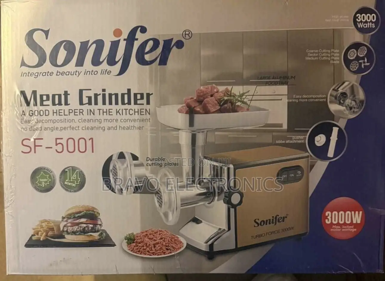 The Sonifer SF-5001 Is a 3000W High-Powered Electric Meat Grinder