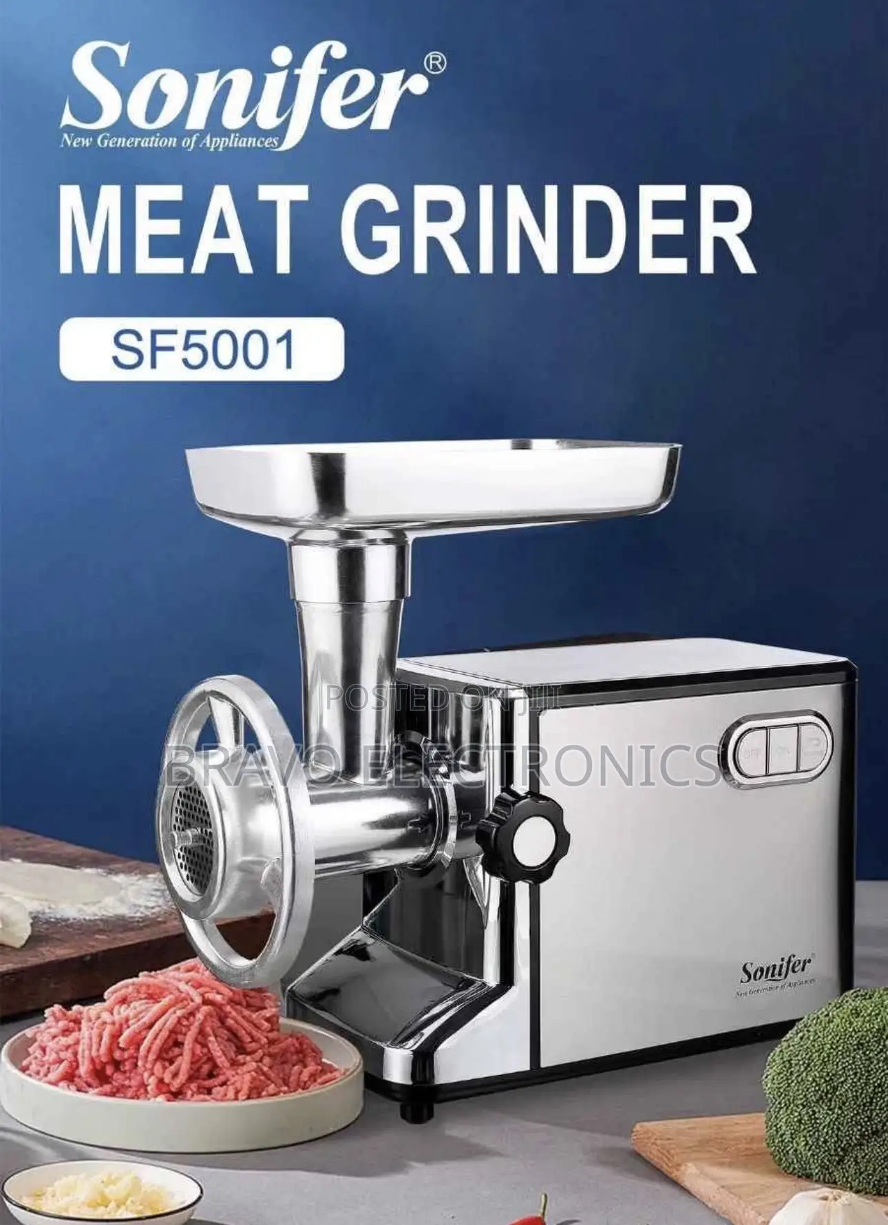 The Sonifer SF-5001 Is a 3000W High-Powered Electric Meat Grinder
