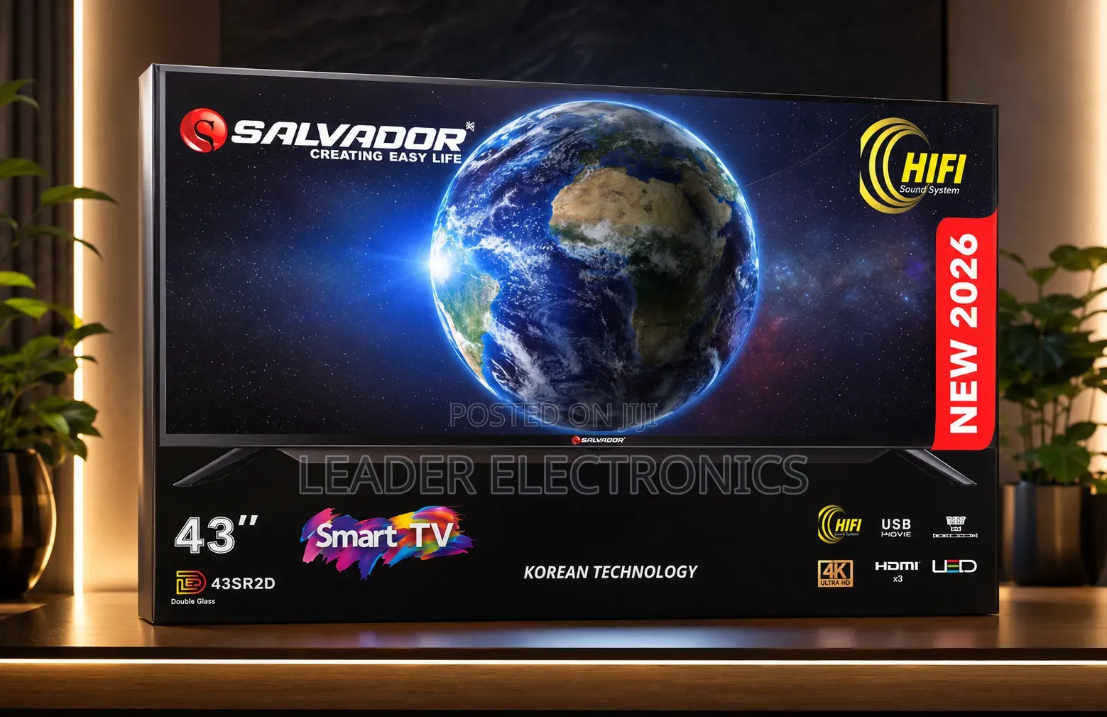 Salvador TV 43 inches Smart Android TV UHD ( Original One ) Free Deliver