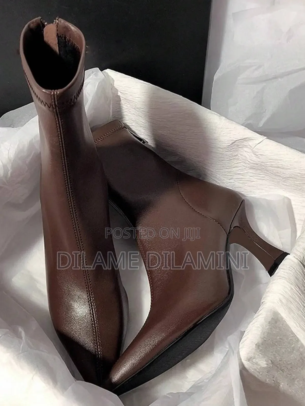 Women's Brown Ankle Heel Boots
