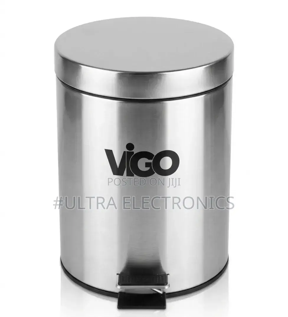Vigo 5l Stainless Steel Pedal Bin Premium Stainless-Steel