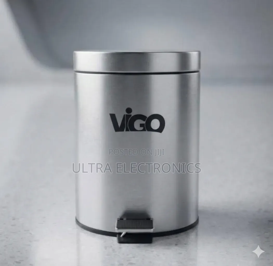 Vigo 5-Liter Stainless Steel Pedal Dust Bin Sleek Stainless