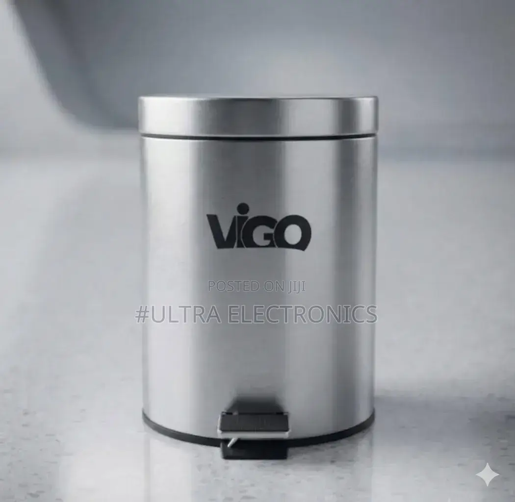 Vigo 5-Liter Stainless Steel Pedal Dust Bin Sleek Stainless