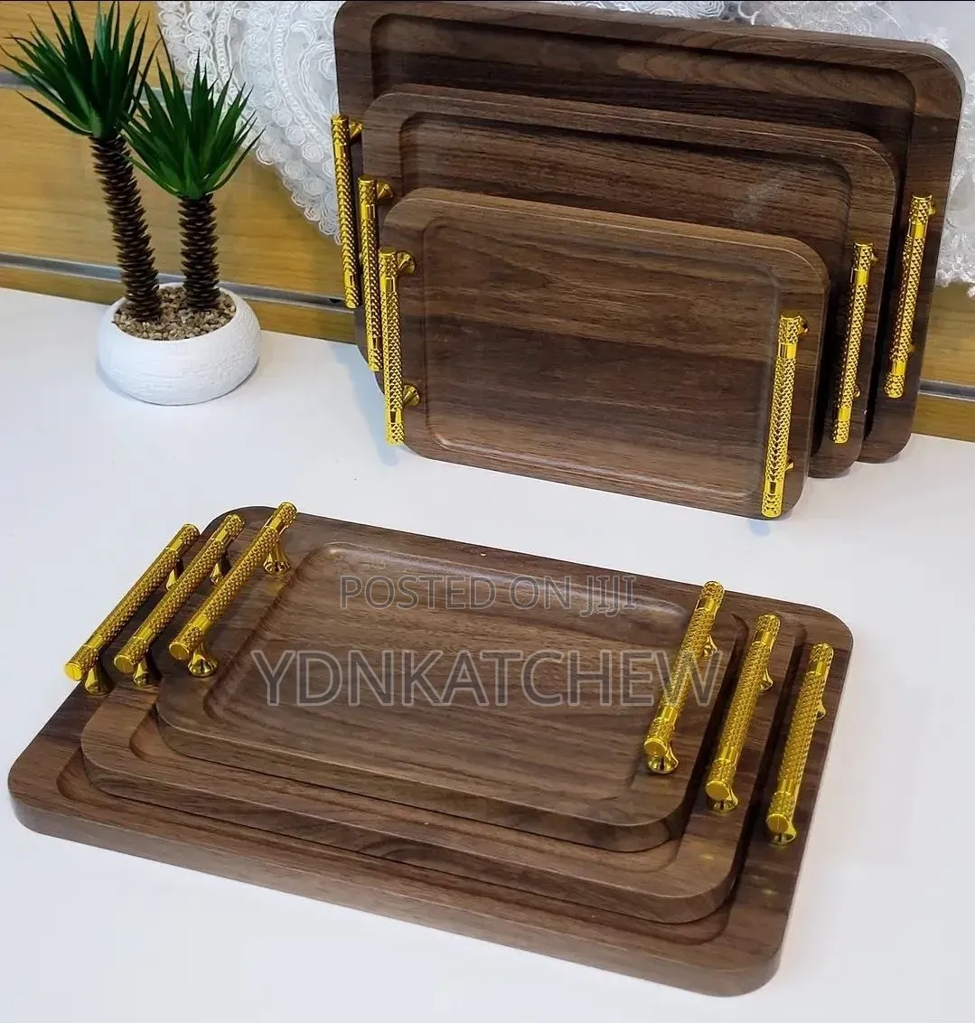Wood Serving Tray Set