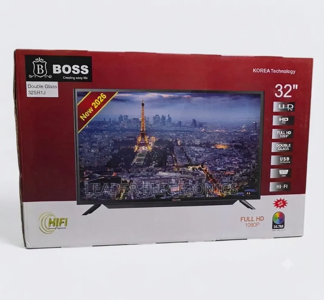 Boss 32" LED TV – Double Glass Design | Clear Picture, Stylish Look