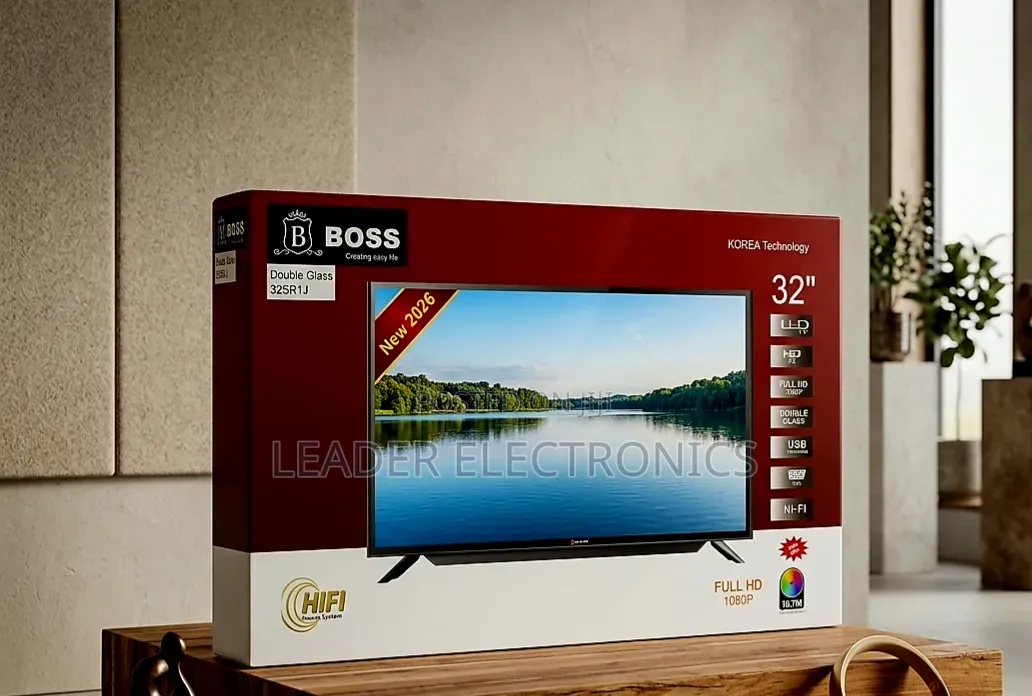 Boss 32" LED TV – Double Glass Design | Clear Picture, Stylish Look
