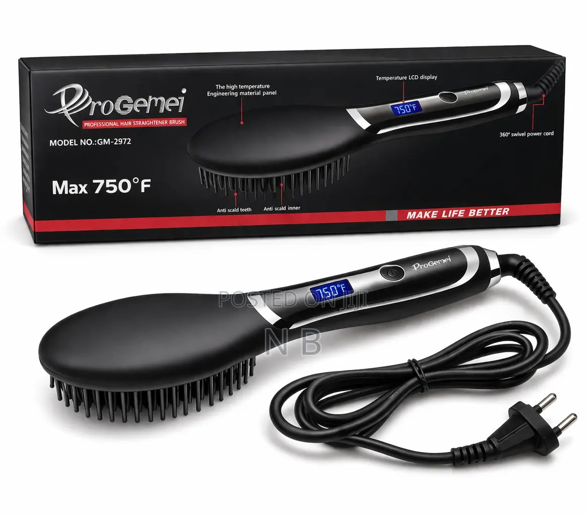 Professional Hair Straightener and Styling Brush