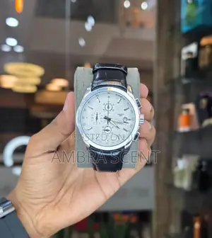 Tissot 1853 Chronograph Men's Watch – White Dial Black Leather Strap