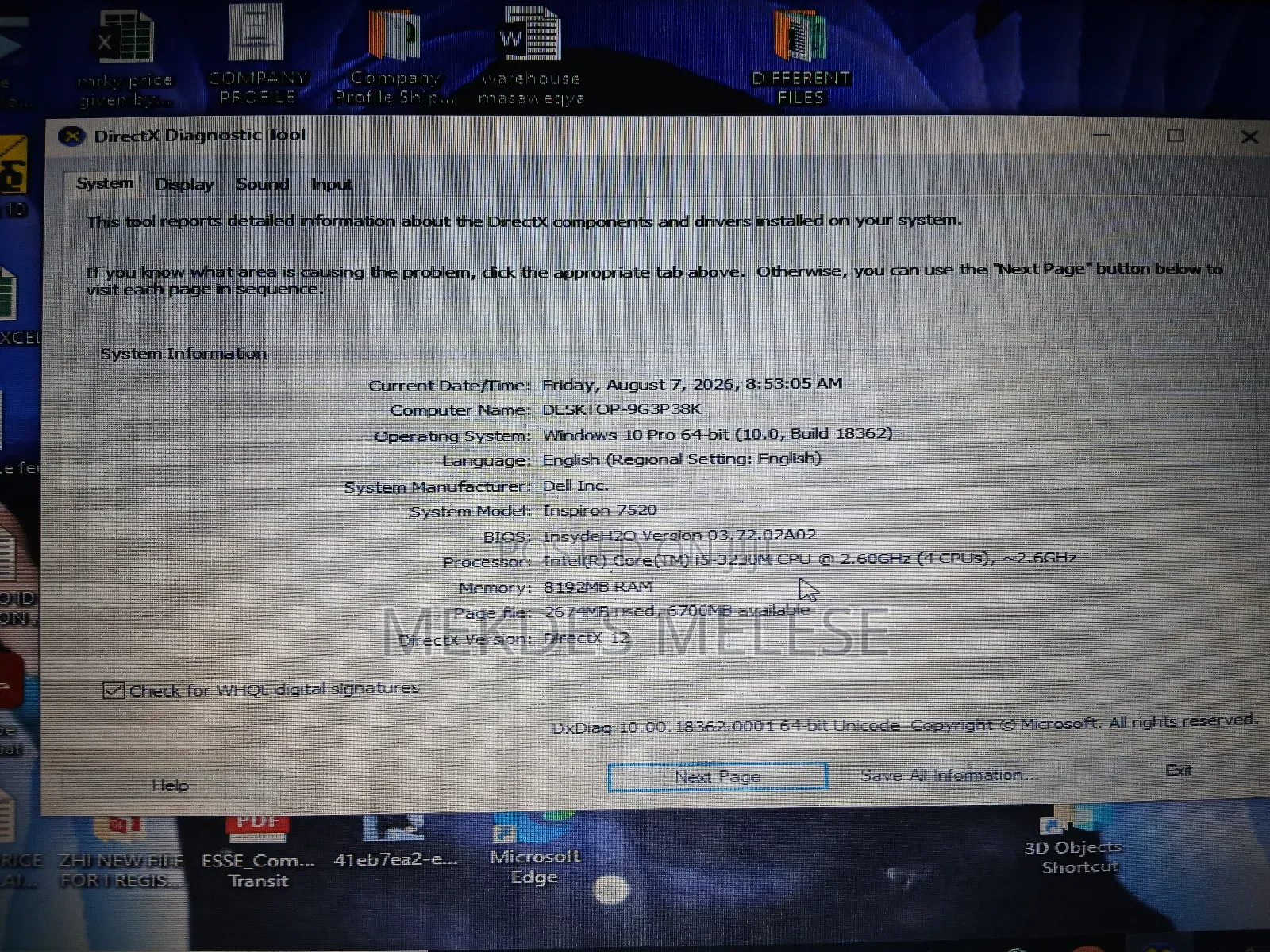 Laptop Dell Inspiron 15 8GB Intel Core i5 HDD 500GB