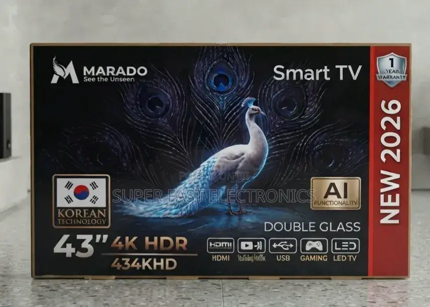 Marado 43 TV HDR Smart TV – Ultra HD, WiFi, HDMI USB New 2026