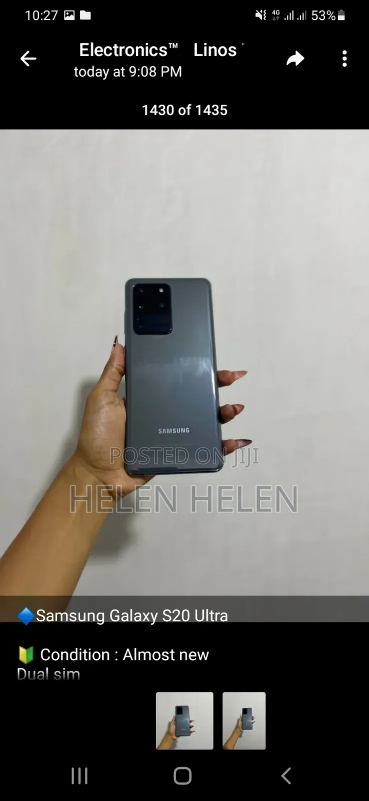 New Samsung Galaxy S20 Ultra 256 GB Black