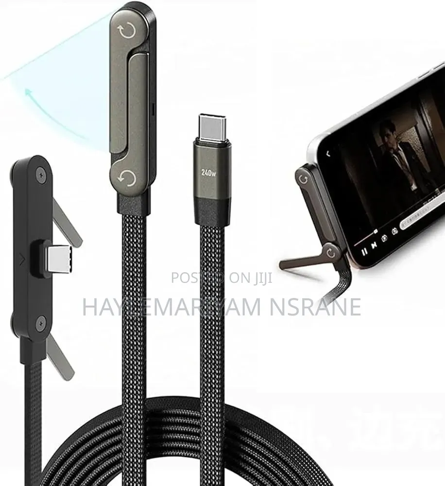 240W Fast Charging Type-C to Type-C Braided Cable With Built-In