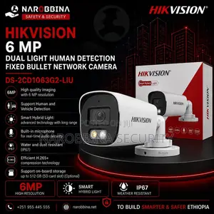 Hikvision 6MP Dual Light Human Detection Fixed Bullet Network Camera