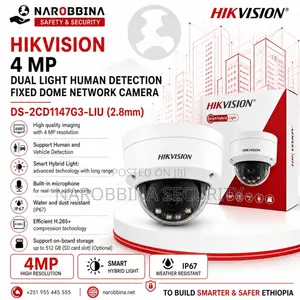 Hikvision 4MP Smart Hybrid Light Fixed Dome Network Camera – 2.8mm
