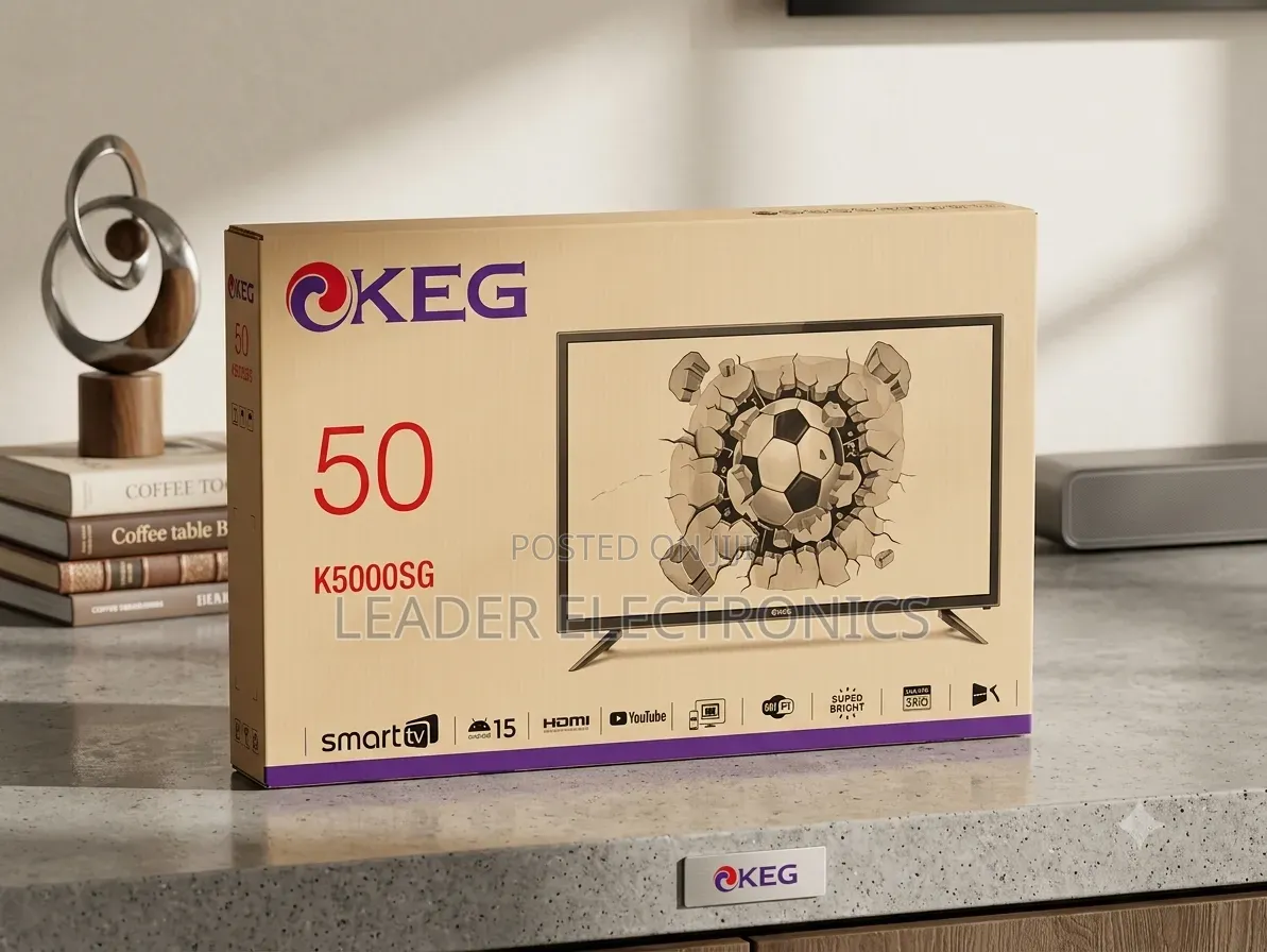 KEG TV 50" Smart Android TV Double Glass TV New 2026