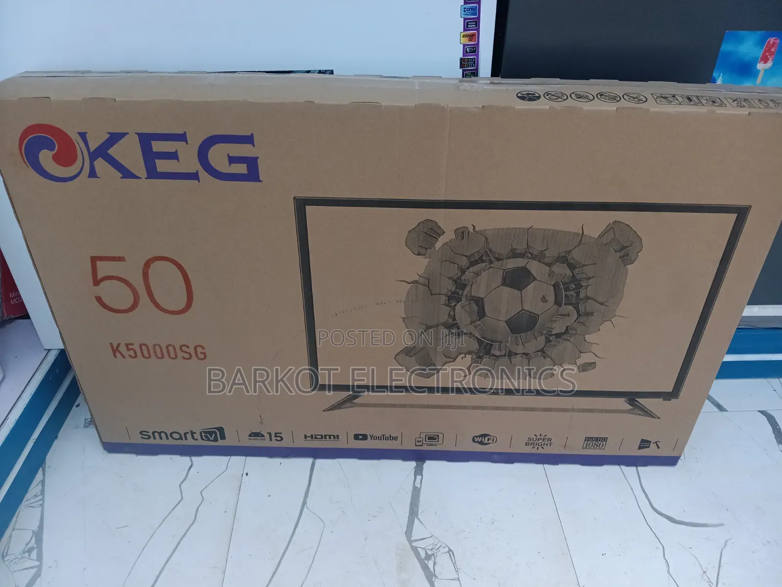 Keg Smart TV 50 Inch Andraid Doubel Gelass Adis 2026 Quality