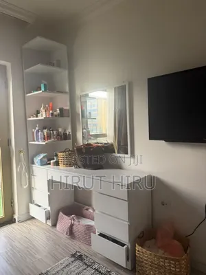 Modern White Dressing Table With Shelf and Mirror (Slightly Used)