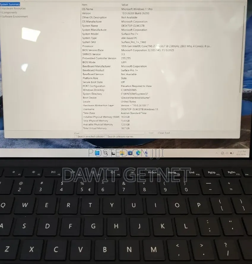 New Laptop Microsoft Surface 16GB Intel Core i7 SSD 512GB