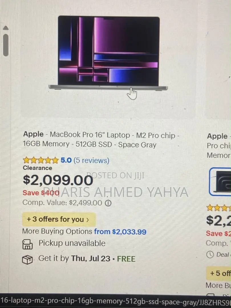 New Laptop Apple MacBook Pro 2023 M2 Pro 16GB Apple M3 Pro SSD 512GB