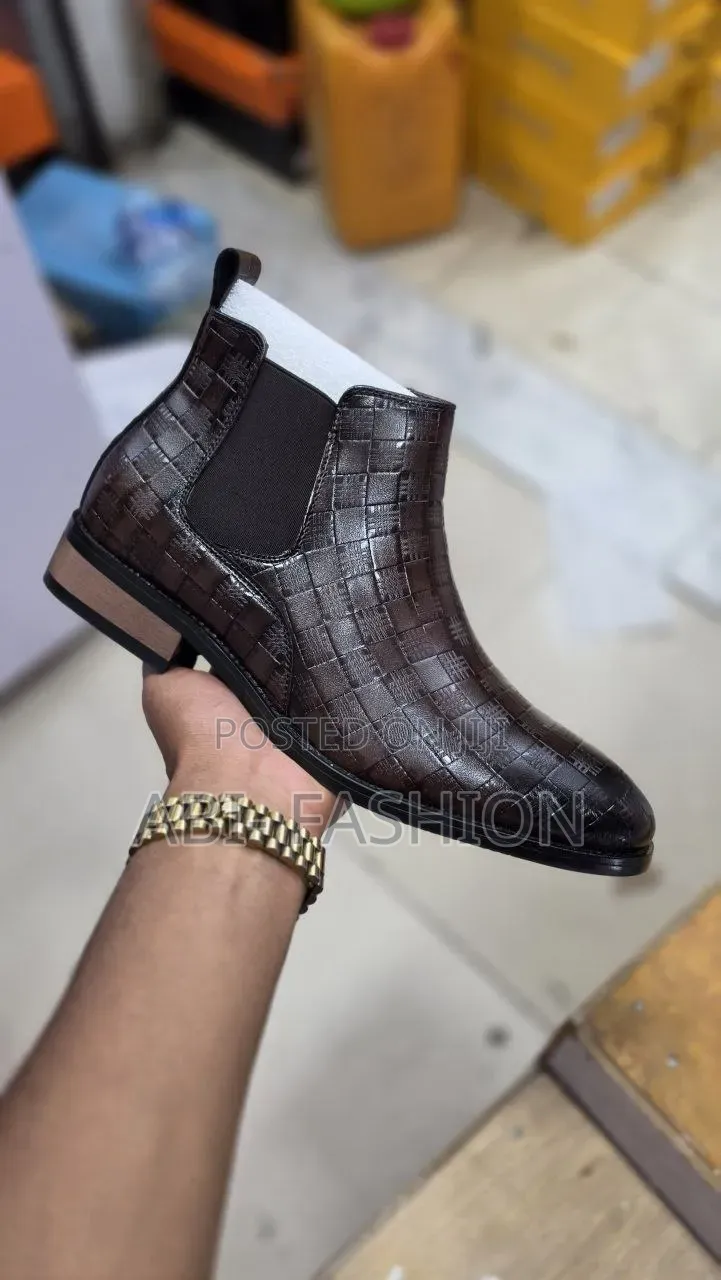 Leather Boots Mens Tuxedo Style Mens Master Quality