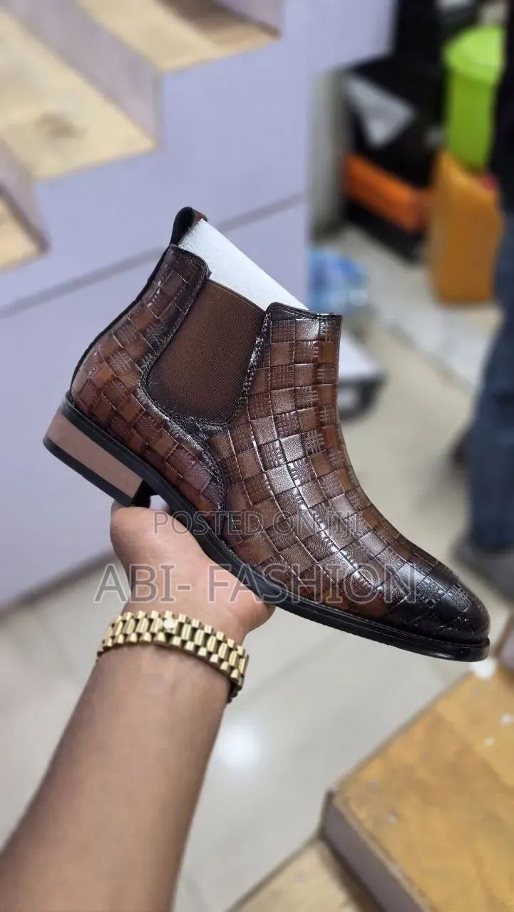 Leather Boots Mens Tuxedo Style Mens Master Quality