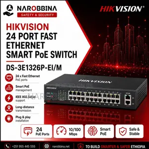 Hikvision 24-Port Fast Ethernet Smart Managed PoE Switch