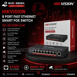Hikvision 8-Port Fast Ethernet Smart Managed PoE Switch