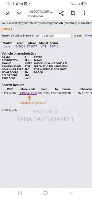 Toyota Vitz 2001 Gray