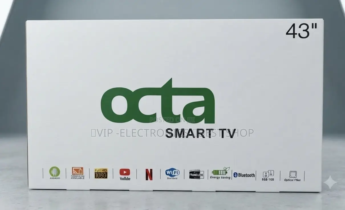 OCTA TV 43 Inch Smart TV. Features Include Full HD 1080P Resolution