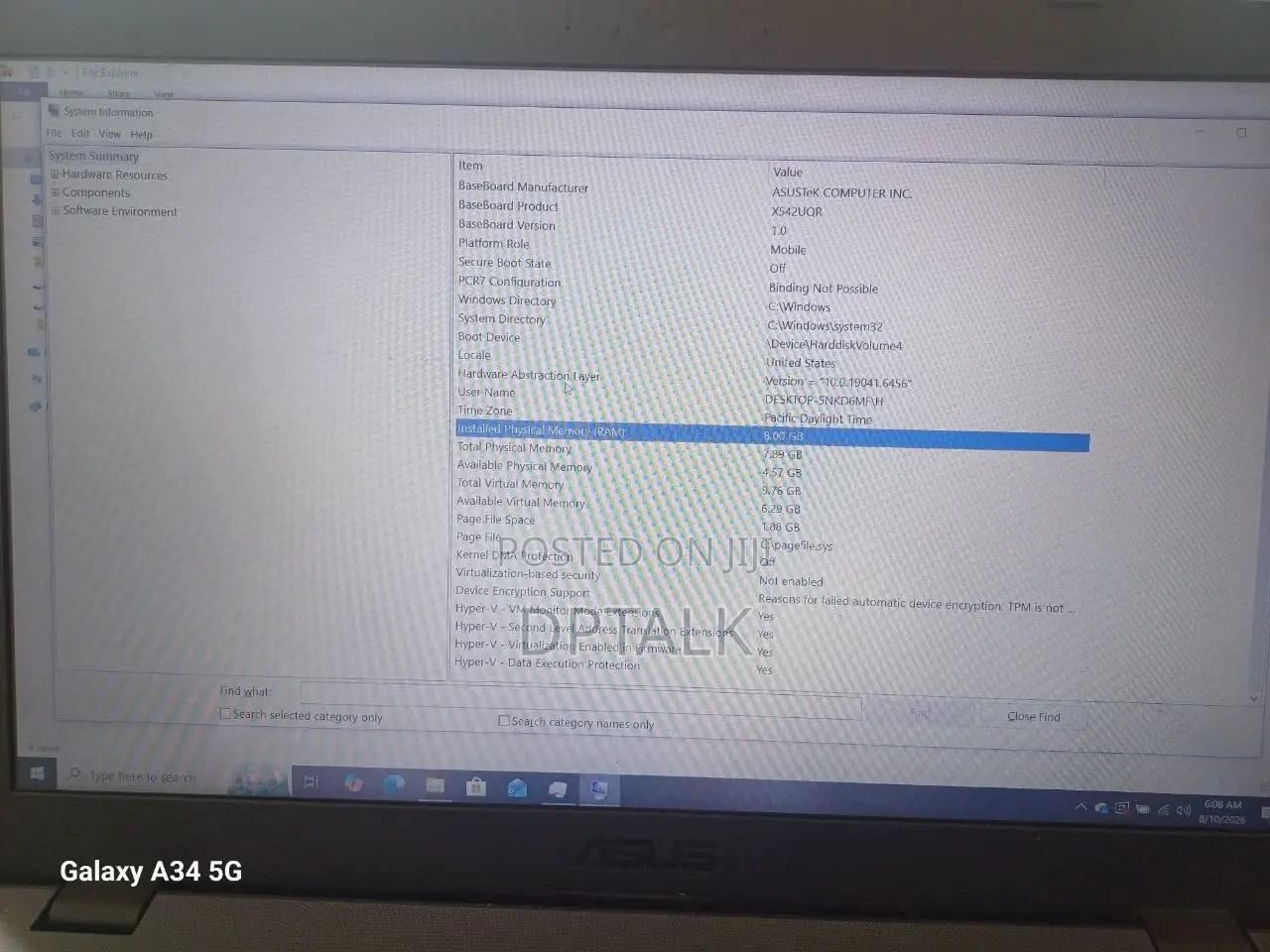 Laptop Asus VivoBook 15 X505BA 8GB Intel Core i7 HDD+SSD 1T