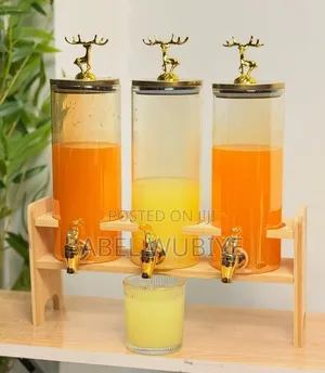 Glass Dispenser Jar With Bamboo Stand