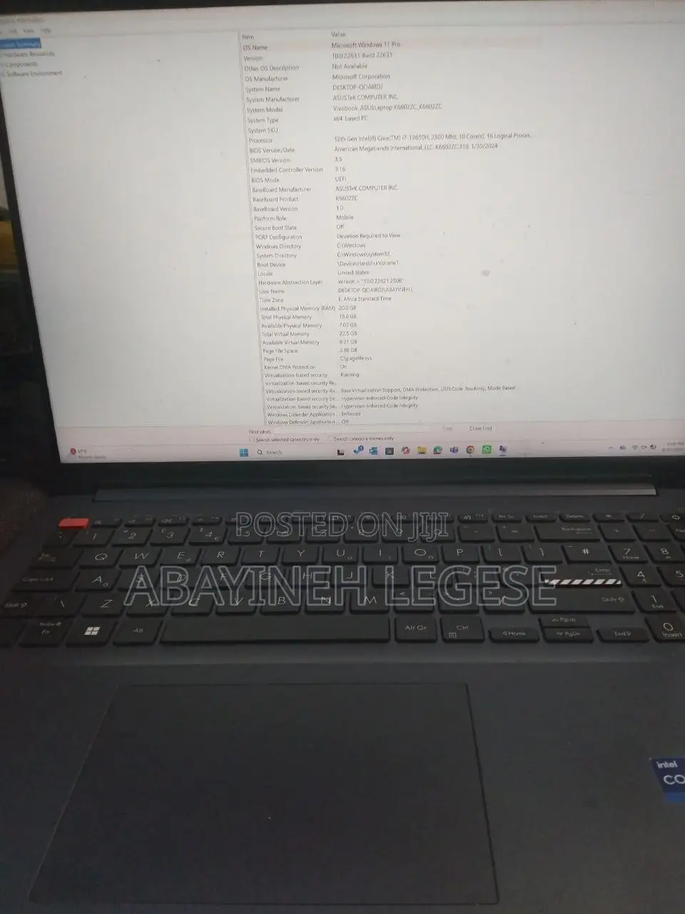 Laptop Asus Vivobook Pro 16X OLED 20GB Intel Core i7 SSD 500GB