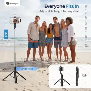 PLOKAMA T7 Pro Podcast Selfie Stick (With LED Light)