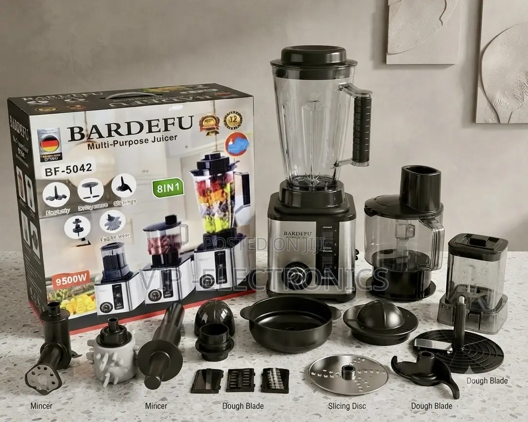 BARDEFU Food Processor Power 9500W 4.0L 8-in-1 Multi-Purpose Juicer