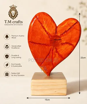 Broken Heart Wooden Sculpture