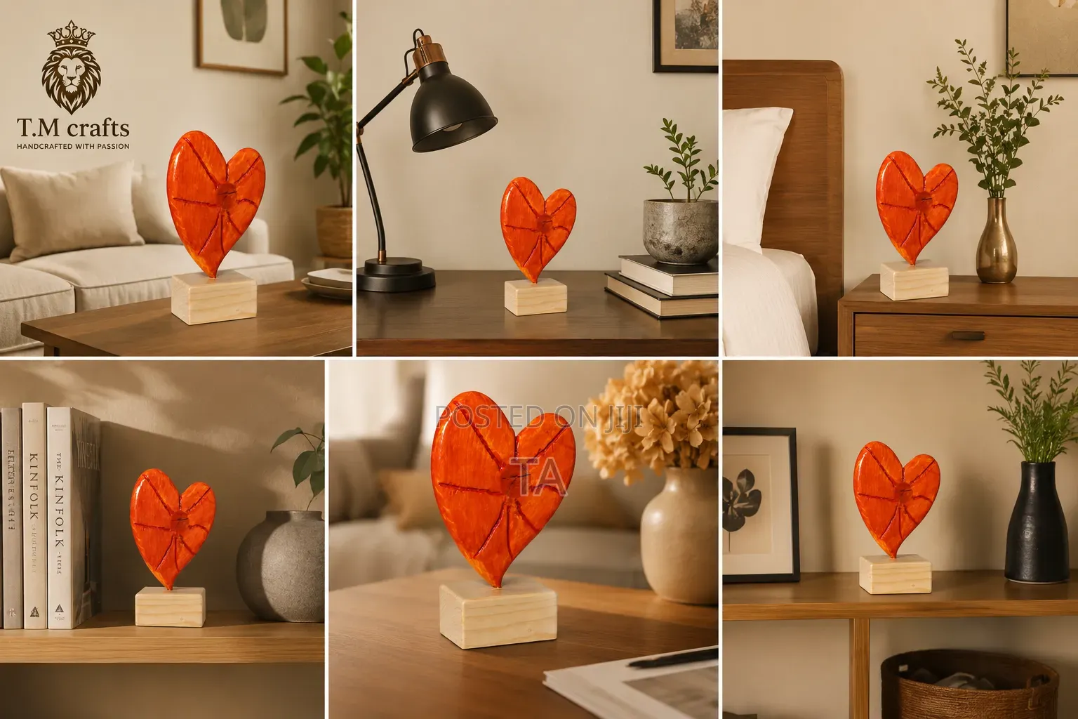 Broken Heart Wooden Sculpture