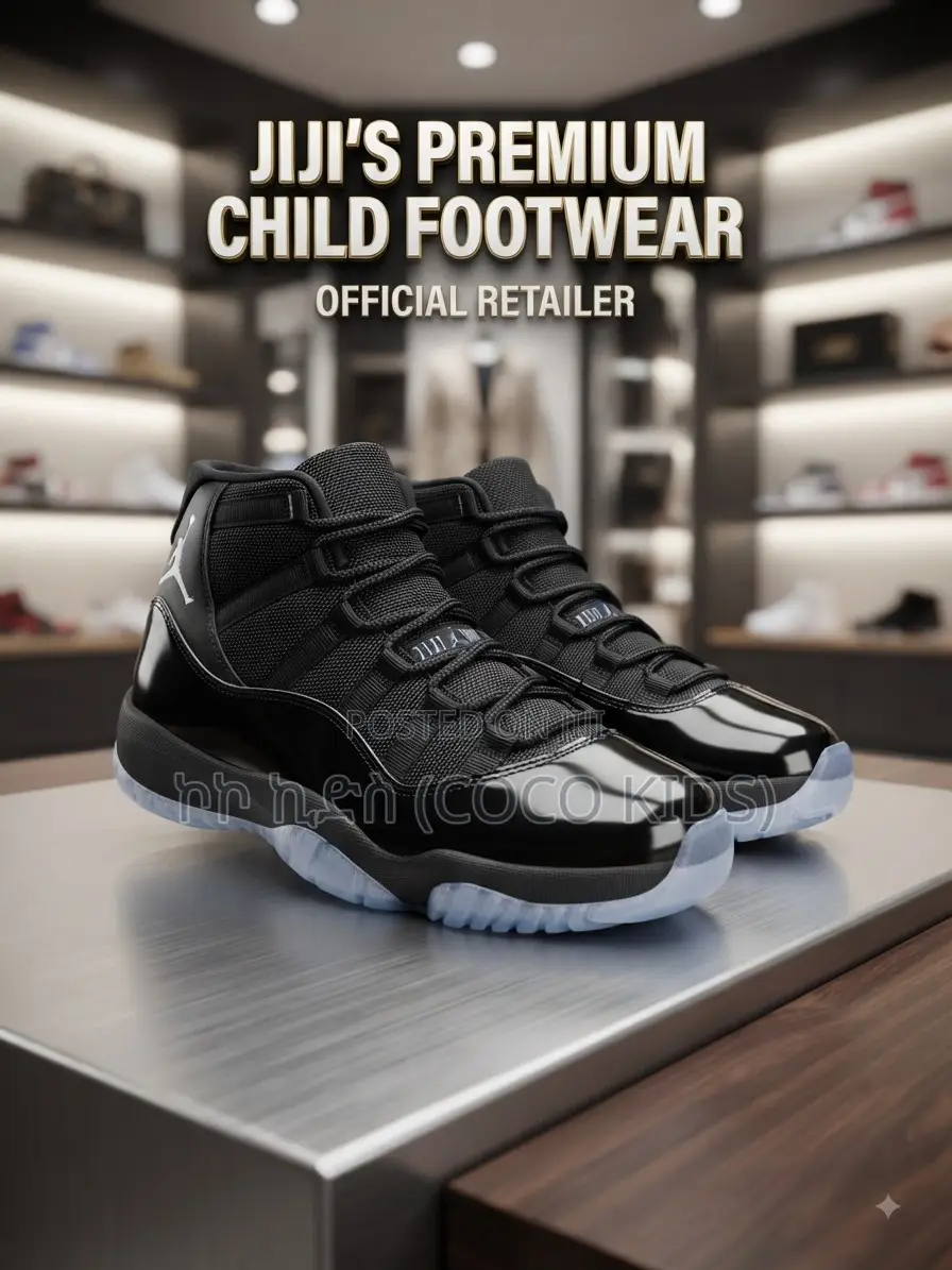 Kids' Classic Black Patent High-Top Sneakers (Air Jordan Style)