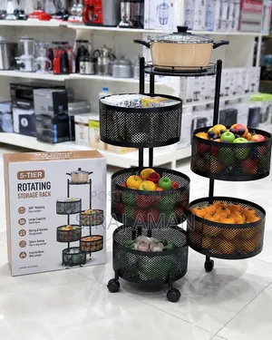 የአትክልትና ፍራፍሬ መደርደሪያ | 5-Tier Rotating Storage Rack