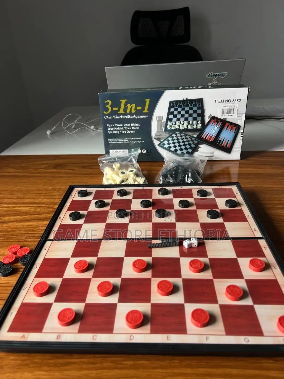 3in1 Magnetic Game Chess+ Checkers + Backgammon |