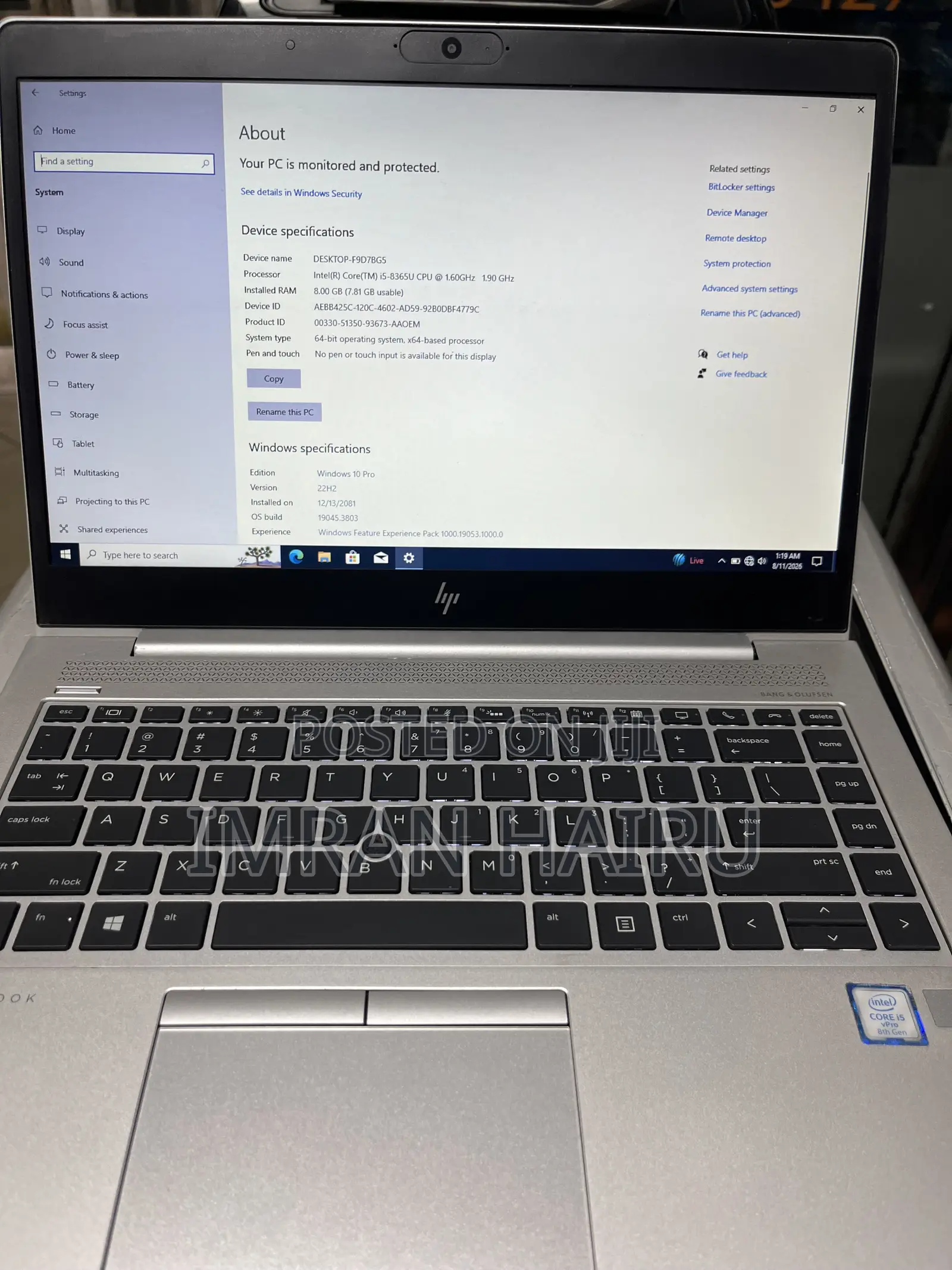 Laptop HP EliteBook 840 8GB Intel Core i5 SSD 512GB