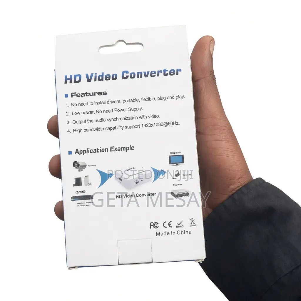 Premium AV to HDMI Video Audio Converter Adapter Plug Play